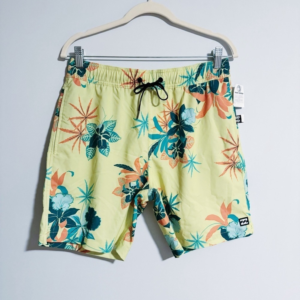 Billabong - Chartreuse Tropical Print Board Shorts